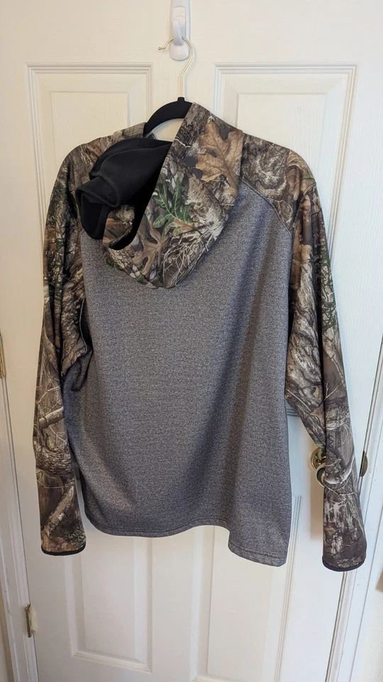 XL Real Tree X-Large Fall Oak Camo Hoodie w/ Built-in Neck/Face Gaiter Very Warm - Image 2 of 4