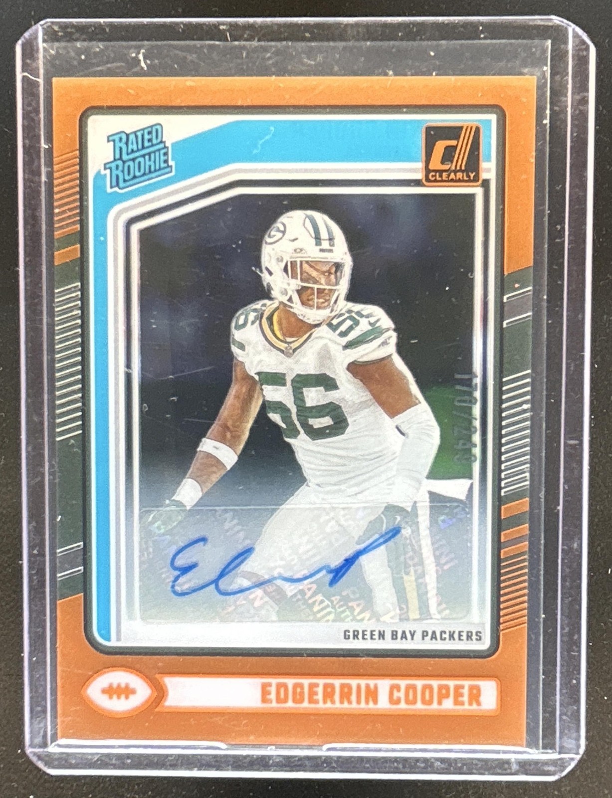Edgerrin Cooper Panini Clearly Donruss #98 Autograph Orange