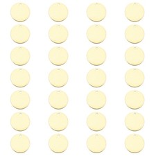 28 Pcs 20mm Blank Round Solid Brass Tags Stamping Tag with Hole for DIY Crafts
