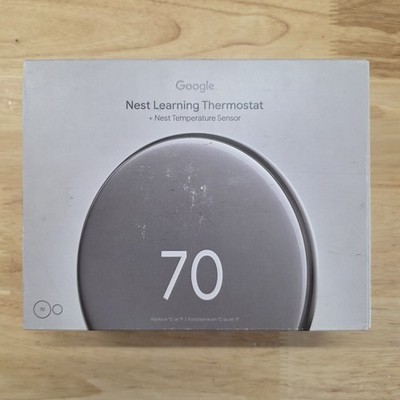 NEW Google Nest Learning Thermostat 4th Gen Silver With Sensor SEALED