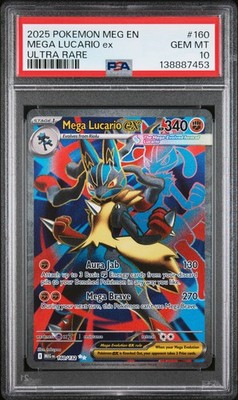 2025 POKEMON MEG EN-MEGA EVOLUTION ULTRA RARE #160 MEGA LUCARIO EX