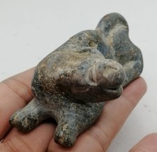 Ancient Stone Animal Figurine Reclining Beast Carved Amulet Collectible Roman
