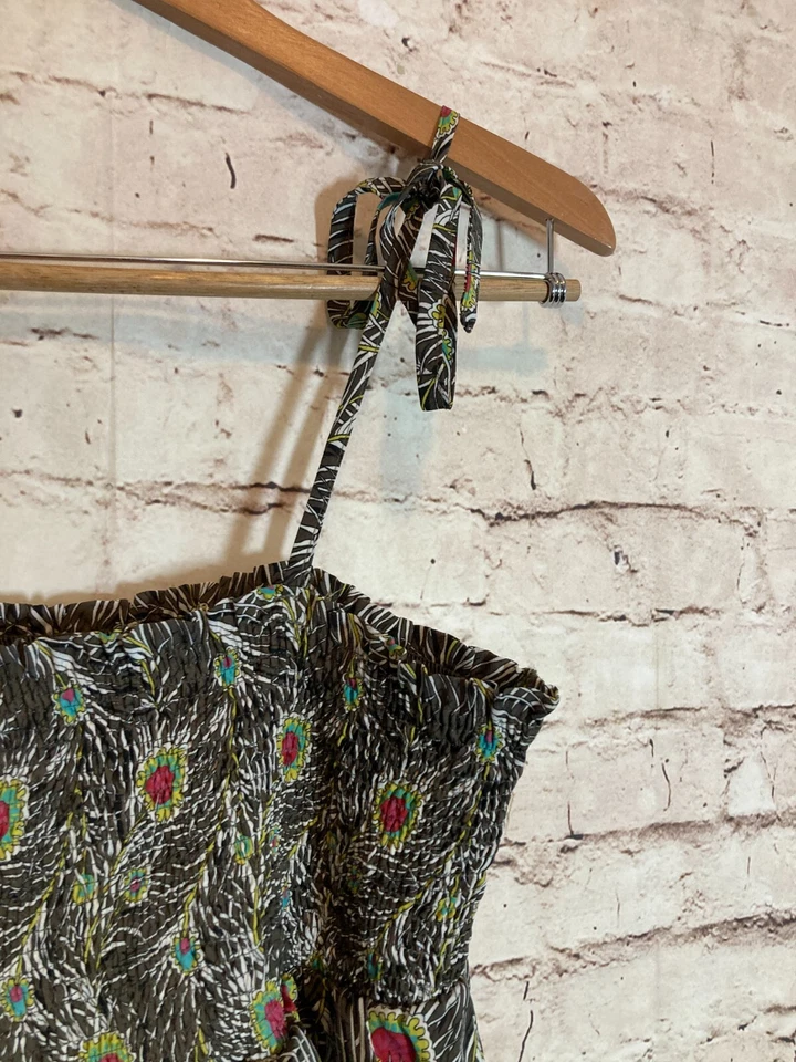 Vestido Liberty of London Mujer Grande Estampado Pavo Real En Niveles Pajarita Mangas Calado Foto 4 de 4