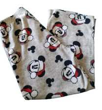 Disney Kids Unisex pants sleepwear pajamas Fleece Mickey Mouse Santa sz 8
