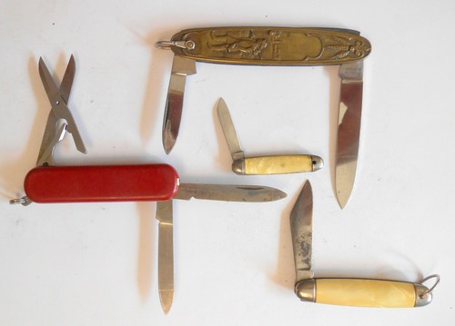 6 Vintage Pocket Knives Arnex Germany Decorative Handle Hammer Brand PAL Wenger - Picture 4 of 7