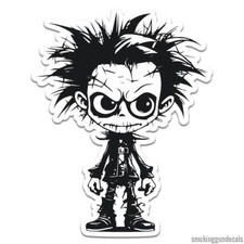 Goth Kid Halloween, Vinyl Decal Sticker, Indoor Outdoor, 3 Sizes, 12081