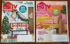 HGTV MAGAZINES - 2 Issues May / June 2024 and Nov / Dec 2023 HOLIDAY STYLE ISSUE