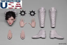 1/6 Female Fighter Chun Head Accessories Set For 12" PHICEN Hot Toys Figure