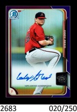 1-2015 BOWMAN CHROME PURPLE REFRACTOR AUTO CODY REED D'BACKS 020/250