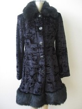I Madison Black Faux Fur Long Sleeve Elegant Coat Size M - New