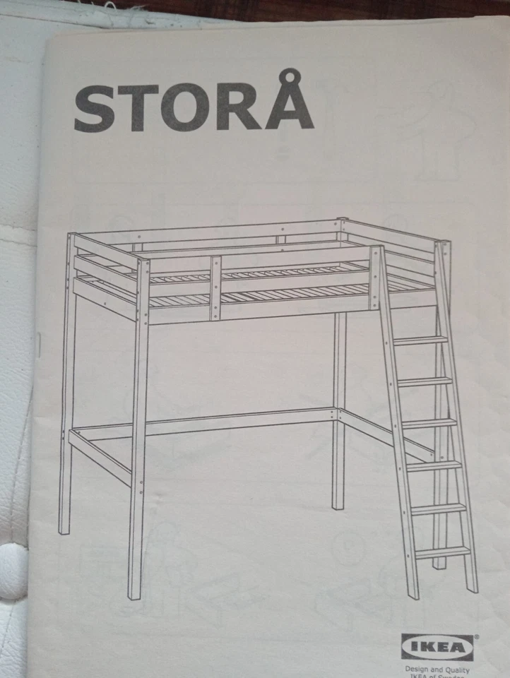 Stora di Ikea struttura letto a soppalco 140x200cm, bianco  - Immagine 2 di 3
