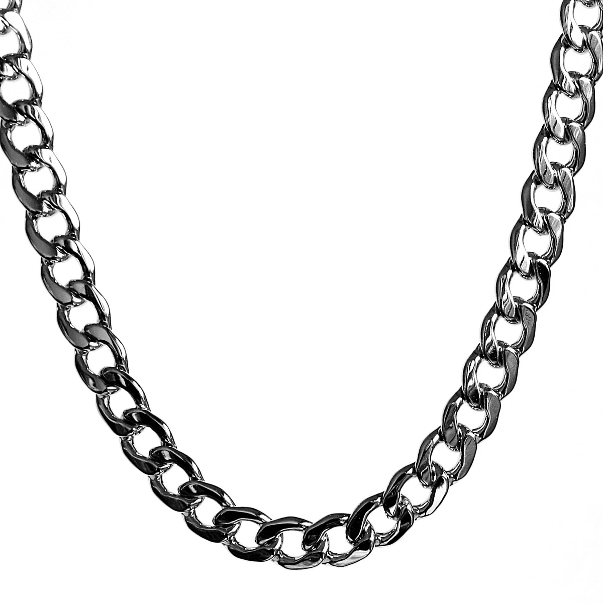White Gold Plated Curb Chain Classic Necklace Women Men 15 30Inch