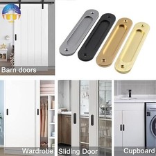 Oval Rectangular Door Handle Pocket Doors Recessed Sliding Door Pull Wardrobes