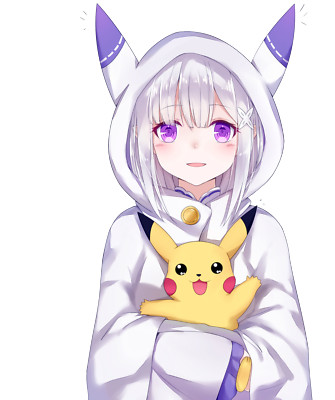 Re: Zero Emilia Pikachu Weatherproof Anime Sticker 6'' Car Decal