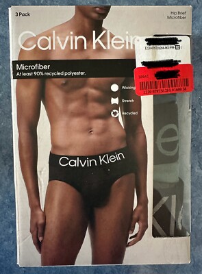 Calvin Klein Men's 4 Pack Microfiber Hip Brief Multi Color Xtra large   new!