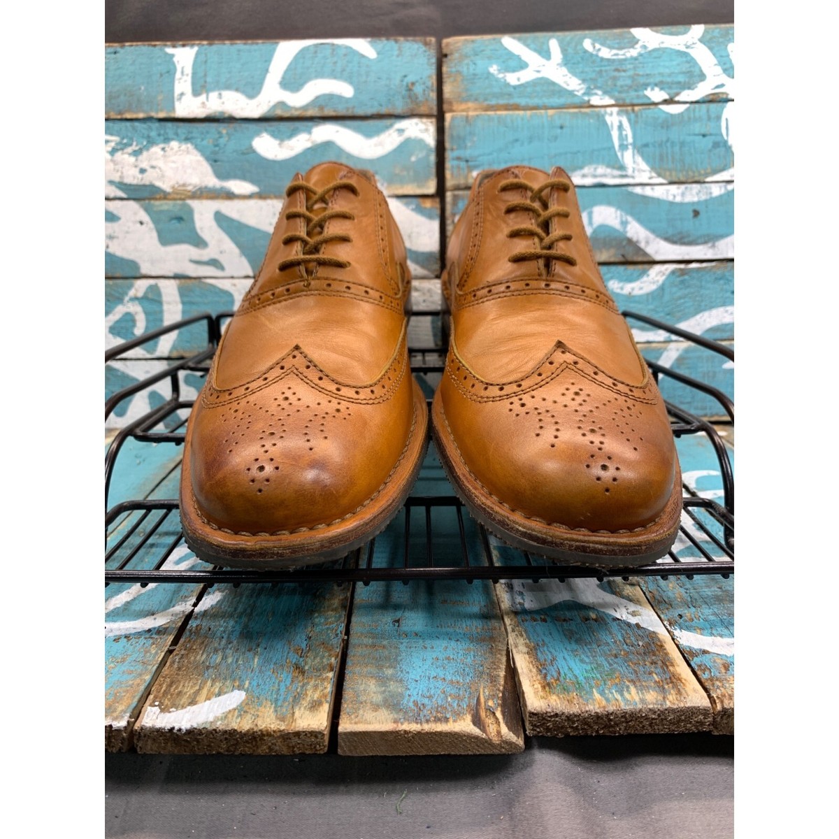 Sebago Men\'s Brattle Wing Tip Oxford Leather Shoe British Tan Vibram Sole SZ 7D Sebago Men main image 3