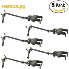 5-PACK Hercules GSP40B Auto Grip System Guitar Hanger, Pegboard Mount, Long Arm