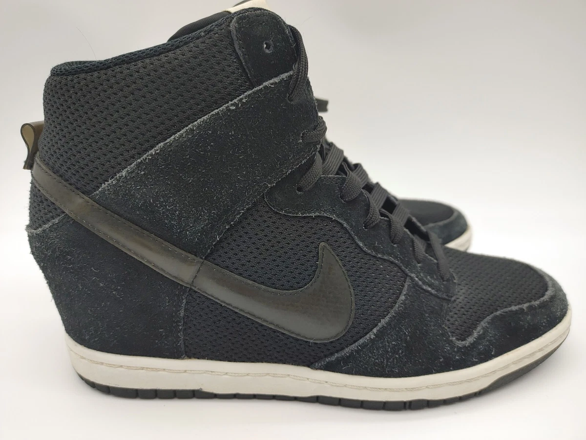 Nike Dunk Sky Hi Essential Hidden Wedge Heel Black High Womens Sz 9.5 644877 001