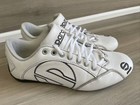 SPARCO MENS RACING DRIVING SHOES WHITE LEATHER SIZE EURO 39 USA 6.5