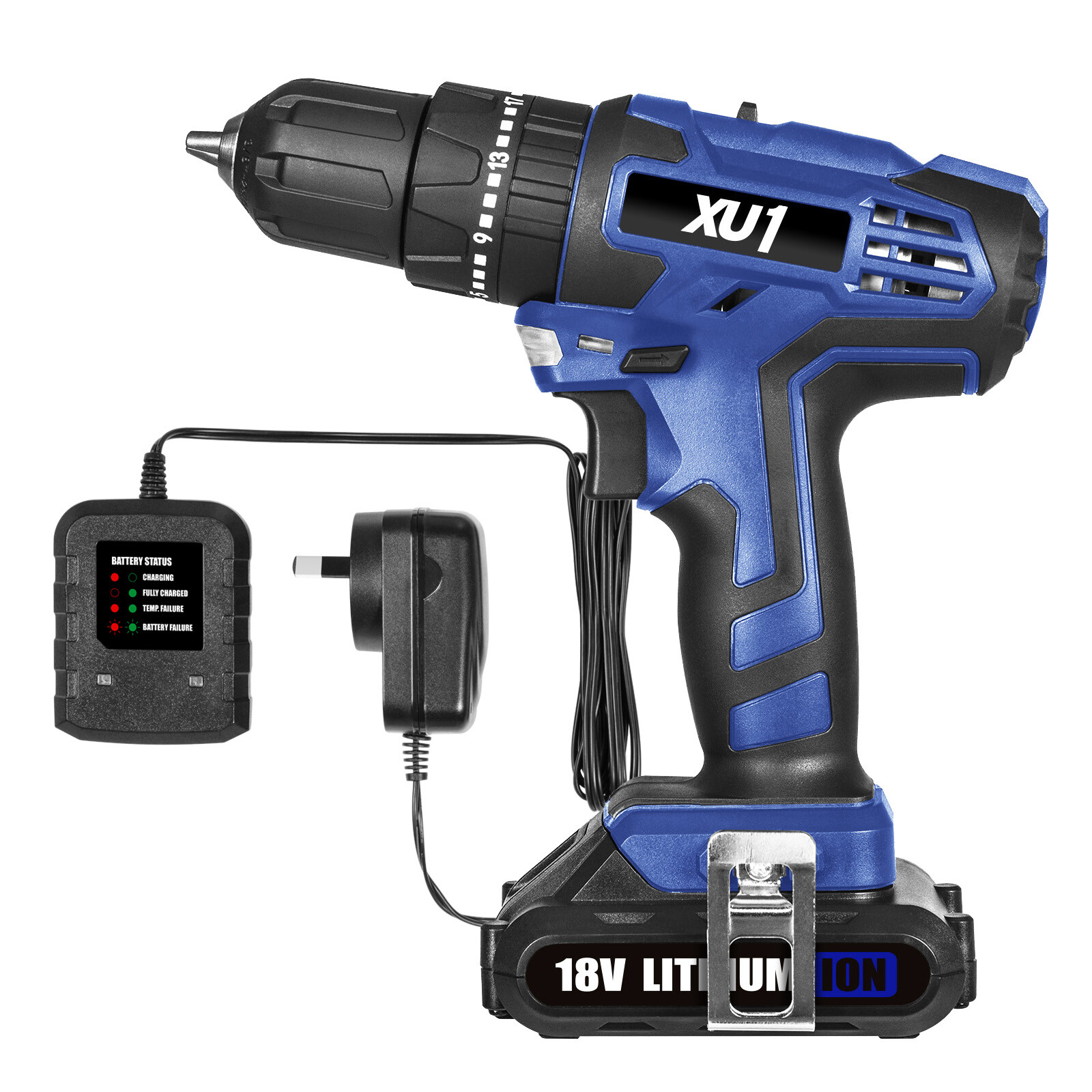 XU1 BLUE CORDLESS HAMMER DRILL KIT 