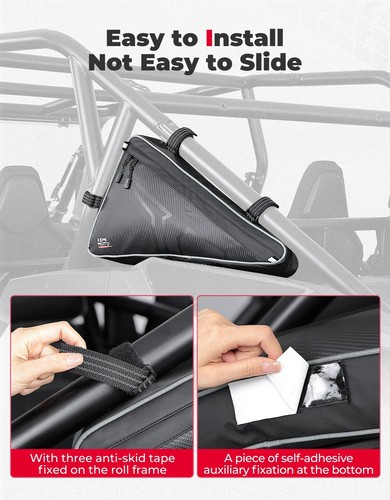Triangle Storage Bags Rear Anti-Roll Bags For 2024-2025 Polaris RZR XP 1000 / 4 - Picture 5 of 11