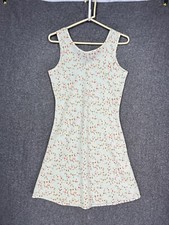 Vintage Weather Vane Mini Sundress Women’s 7 Pastel Green Floral 90s USA Sheer