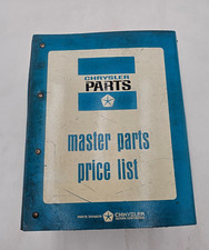 Vintage Chrysler Parts Catalog 1978-1981 Master Parts Price List