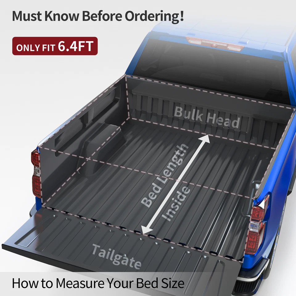 4 Fold 6.4' Bed Soft Tonneau Cover For 2003-2026 Dodge Ram 1500 2500 3500 Truck - Image 3 of 4