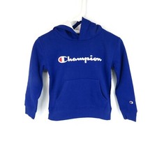 Champion Boys Blue Hoodie Kangaroo Pocket Mesh-Lined Hood XS 4/5 NWT 40