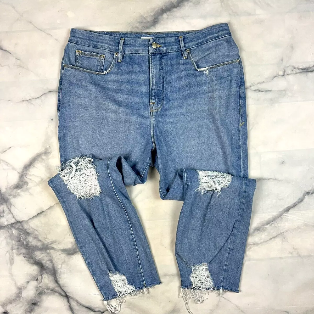 High waisted ripped jeans size 18 sales