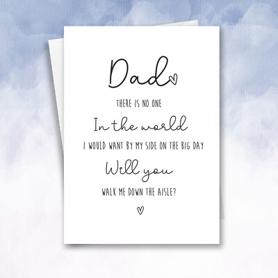 Will you walk me down the aisle Dad Heiratsantrag personalisiert Bruder Onkel 