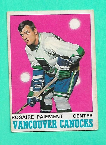 (1) ROSAIRE PAIEMENT 1970-71 O-PEE-CHEE # 226 CANUCKS ROOKIE VG CARD (W4552)
