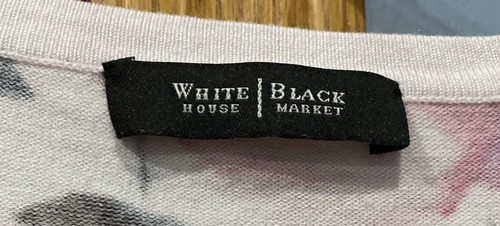 White House Black Market Snap Up Cardigan W/Gems Multicolored Floral Size S - Picture 4 of 8