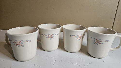 Corning Ware Corelle Set of 4 English Breakfast Tea Coffee Cup Mug Vintage