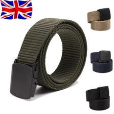 Quick Release Buckle Military Trouser Belt Camo Army Tactical Webbing Nylon UK