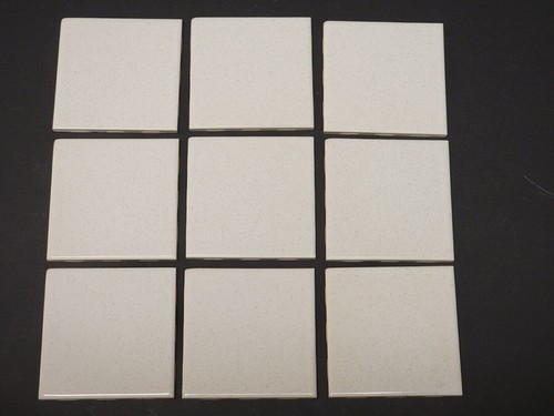 Vtg Lot 9 TILECREST Ceramic Tiles White W/Black Fleck TAPERED CORNER - NEW