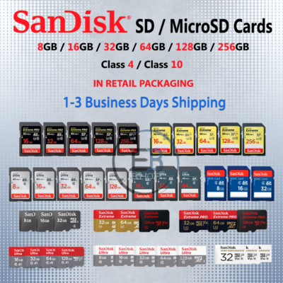 SanDisk SD Card OR Micro SD Cards 4gb 8gb 16gb 32gb 64gb 128gb lot Fast Memory