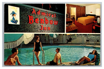 #ad Memphis Tennessee TN Admiral Benbow Inn Multi View Posted 1968 Chrome Postcard $4.99