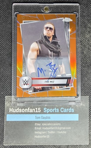 The Miz 2025 Topps Chrome WWE #141 True Orange Refractor Autograph 9/25