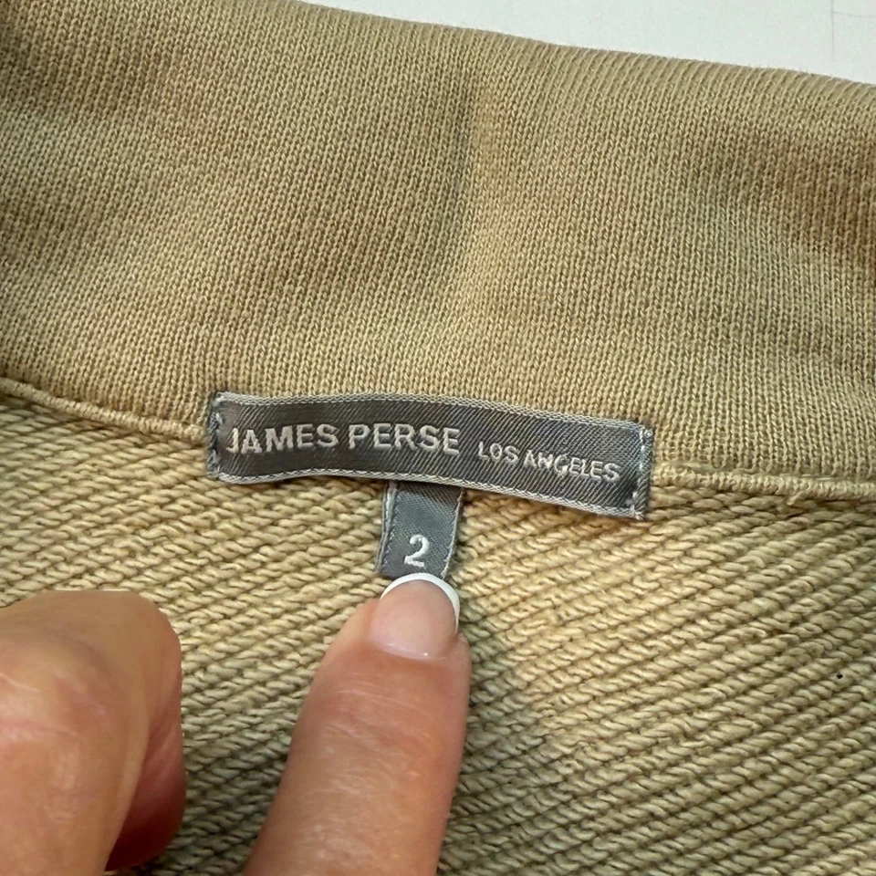 James Perse Double Breasted Cotton Coat Beige Long Jacket Women's Sz Medium (2) - Image 3 of 4