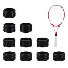 10 PCS Black Tennis Racket Handle Rubber Ring, Tennis Racket Silicone Racquet Gr