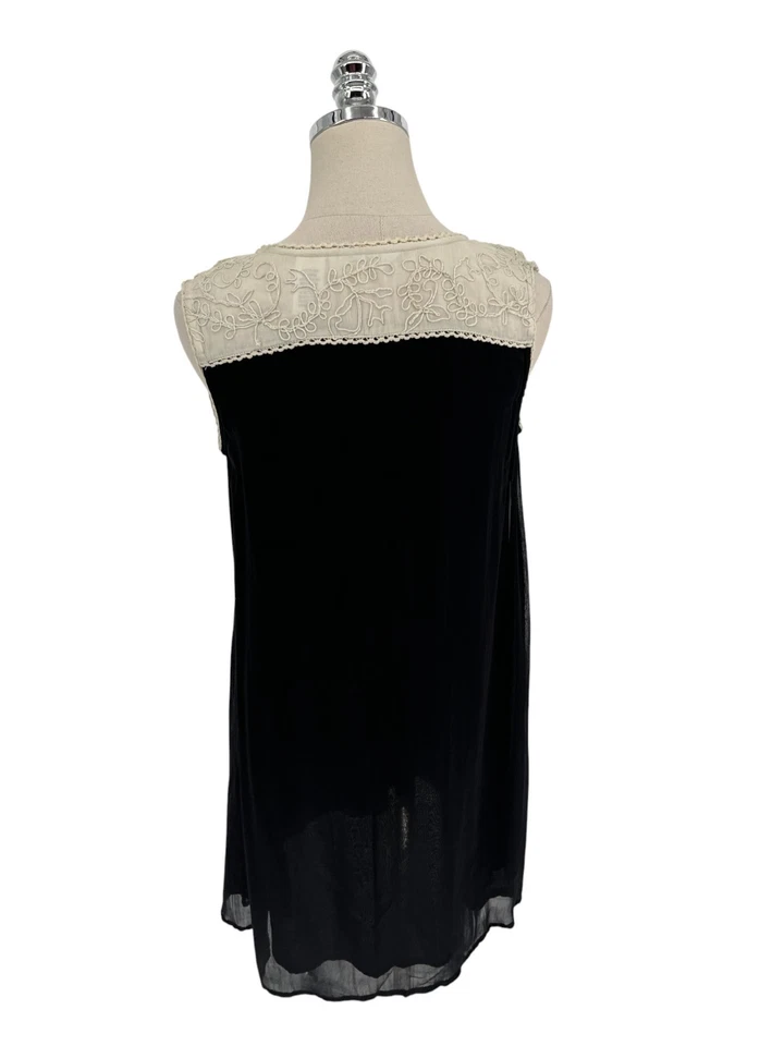 Платье папильон женское размер маленький черное хлопковая смесь вышивка миди - Изображение 2 из 4