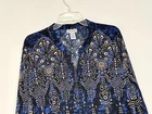 Catherines Women's Shirt Plus Sz 3X Flower Petal Pattern Lightweight Woven Tunic