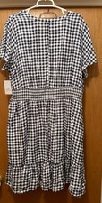 Croft And Barrow Knee Length Dress, NWT, Size 2xl, White And Blue 