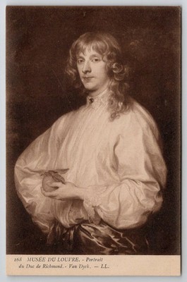Louvre Museum Van Dyck Portrait Duc de Richmond Art Postcard Rotograph LL