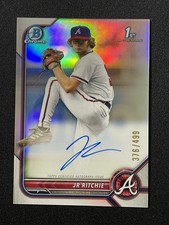 JR Ritchie 2022 Bowman Draft #CDA-JR Chrome 1st Auto Refractor /499 Braves