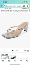 Women s Silver Strap Sandals In Size 10 With Metallic Heel