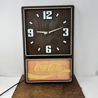 Vintage ENJOY COCA-COLA Advertisement Wall Clock Faux Wood 18 Does Not Work
