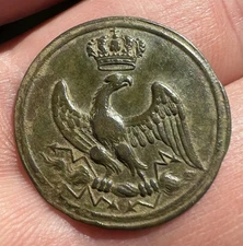 NAPOLEON BONAPARTE 1st EMPIRE GENUINE BUTTON EAGLE CROWN ARMY WAR 1812 IMPERIAL