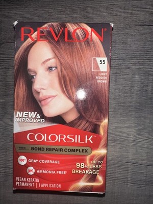 Revlon ColorSilk Beautiful Color  Hair Color 55 Light Reddish Brown Sealed